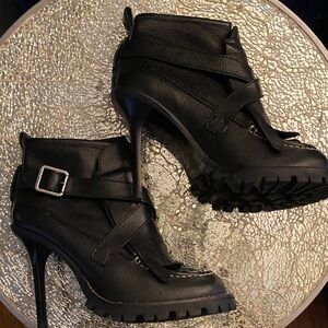 Tory Burch Black Leather Women's High Heel Boots